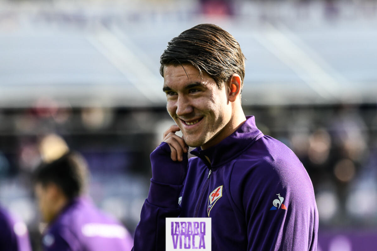 Vlahovic scherza: "Potrei fare il ballerino?". E Castrovilli gli risponde - Firenze, stadio Artemio Franchi, 08.02.2020, Fiorentina-Atalanta, Foto Fiorenzo Sernacchioli. Copyright Labaroviola.com