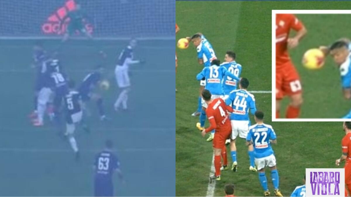 L'arbitro Pasqua non diede rigore alla Fiorentina per la mano di Allan, alla Juventus invece non ha avuto dubbi - 
