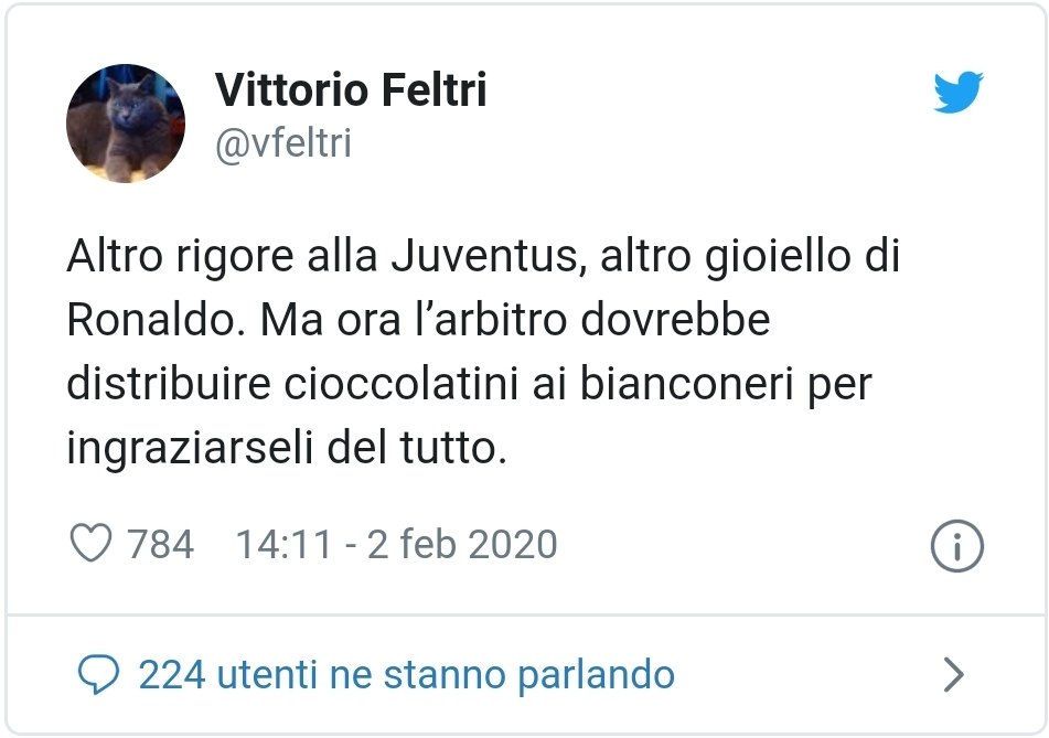 Feltri ironizza su Pasqua: "Doveva distribuire cioccolatini ai bianconeri per ingraziarseli del tutto"