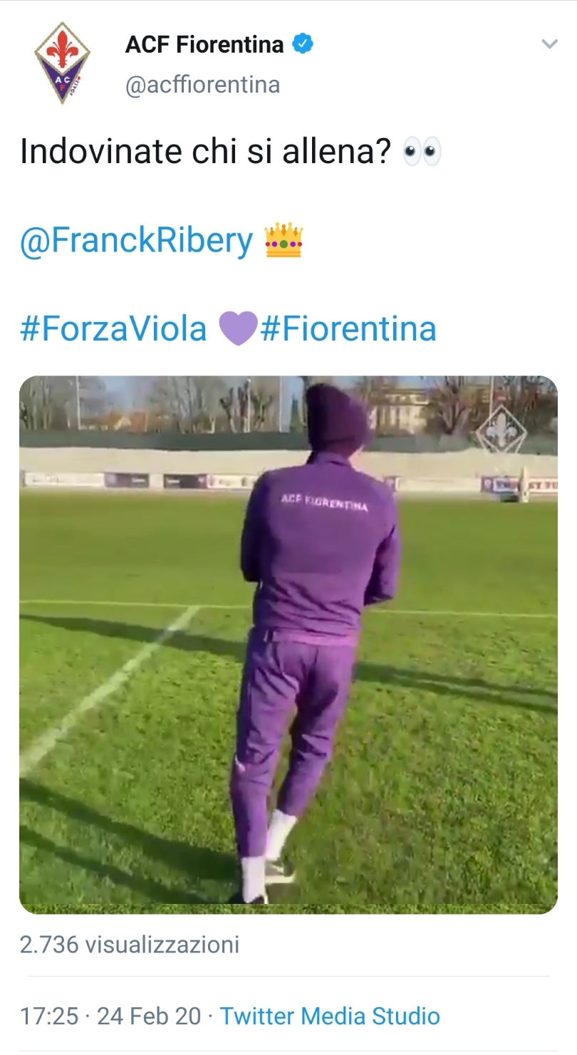 VIDEO, Ribery torna ad allenarsi sul campo, corsa per il campione francese. Sorride la Fiorentina