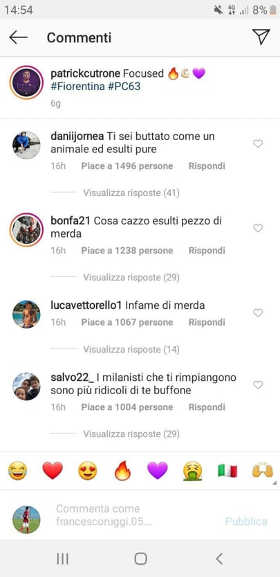 (FOTO) Cutrone riempito di insulti dai milanisti. L'esultanza dopo il rigore non è stata gradita