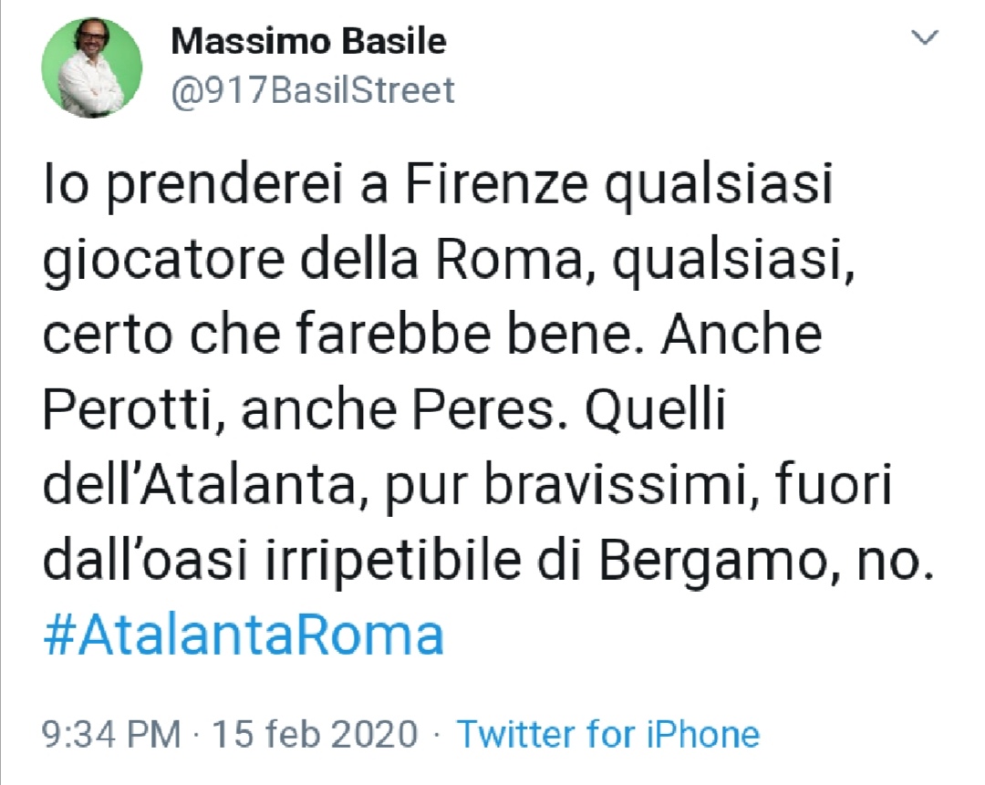 Basile: "Io prenderei a Firenze qualsiasi giocatore della Roma. Anche Perotti e Peres"