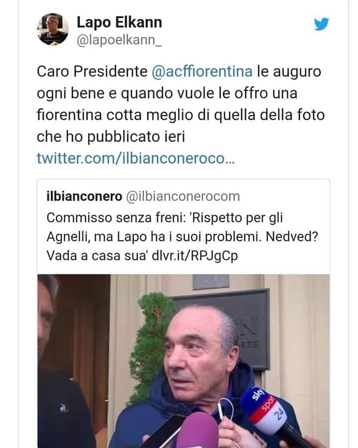 Lapo Elkann sfotte Commisso: "Quando vuole le offro una bistecca cotta bene come quella di ieri"