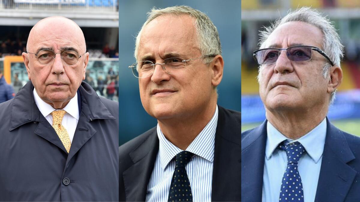 L'ultima vergogna: Lotito, Galliani e Vigorito vogliono far causa a Gravina per la sospensione del campionato - 