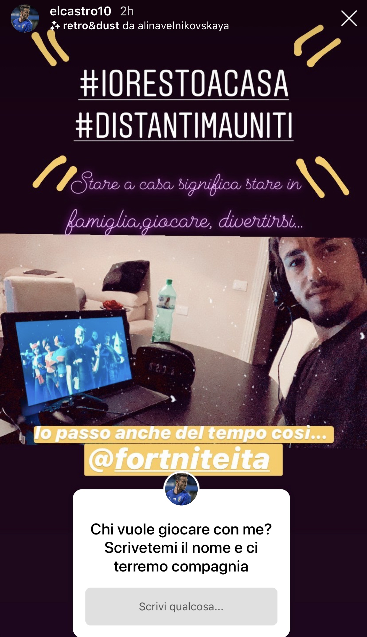 (FOTO): Sei a casa e vuoi passare del tempo giocando con Castrovilli a Fortnite?
