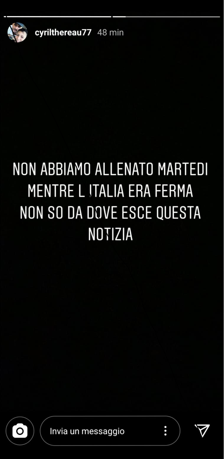 Arriva la smentita di Thereau: "Non ci siamo allenati martedì. Non so da dove esca questa notizia". FOTO