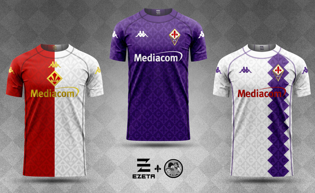 La Fiorentina vestirà Kappa, tre proposte sulla nuova maglia firmate Ezeta per Passione Fiorentina - 