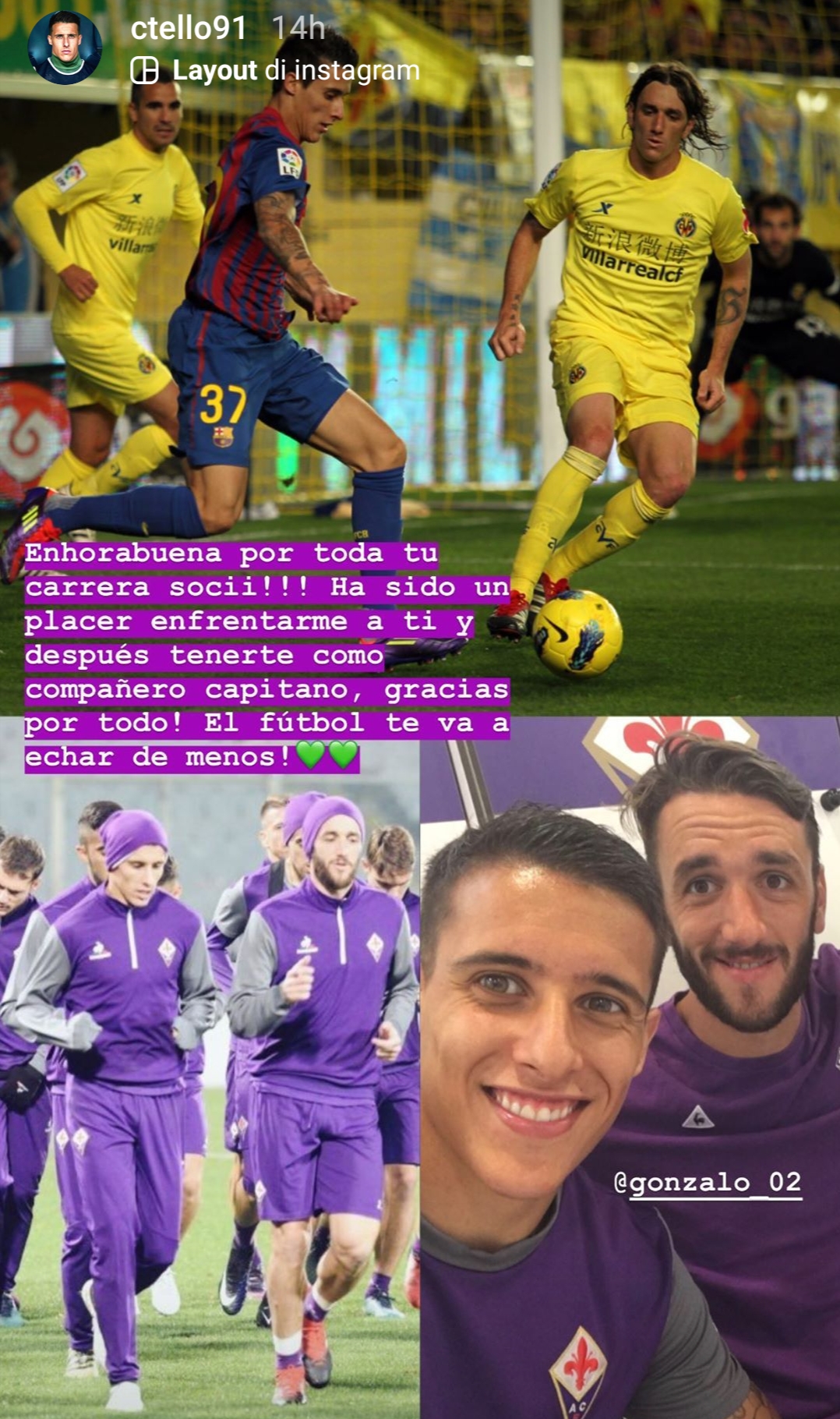 Tello: "Gonzalo è stato un piacere affrontarti e dopo averti avuto come compagno, capitano"