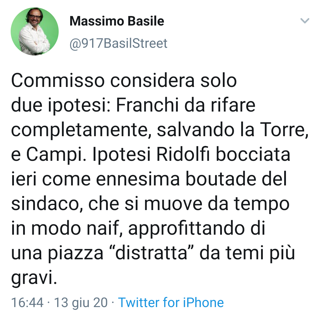 Basile: "Commisso considera solo due ipotesi: rifare lo stadio Franchi e Campi Bisenzio"