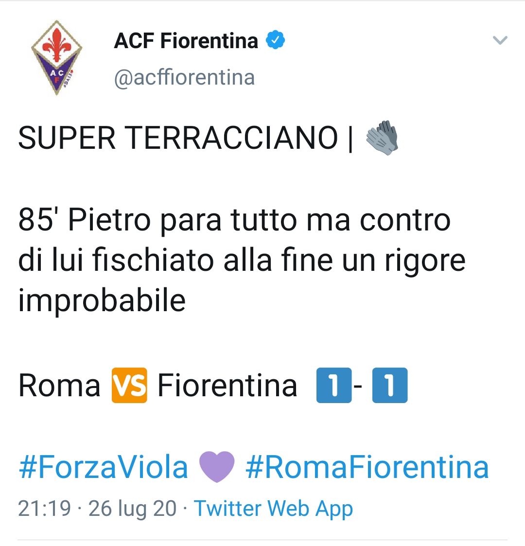 ACF, Pietro para tutto ma contro di lui fischiato un rigore improbabile