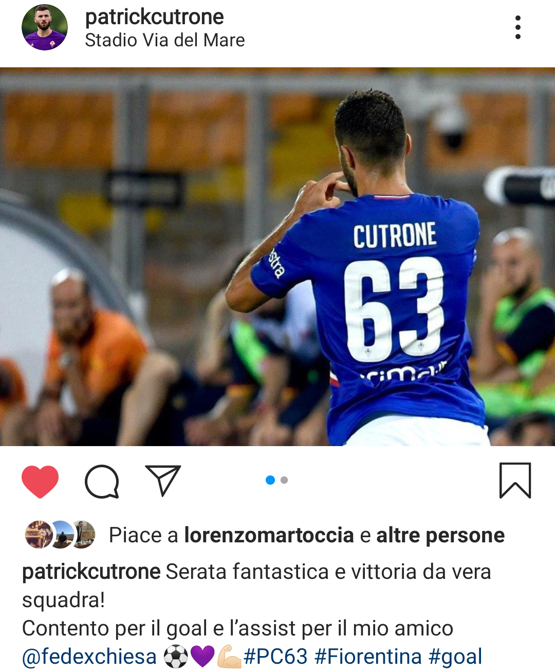 Cutrone: "Serata fantastica e vittoria da squadra! Contento per il gol e l'assist"
