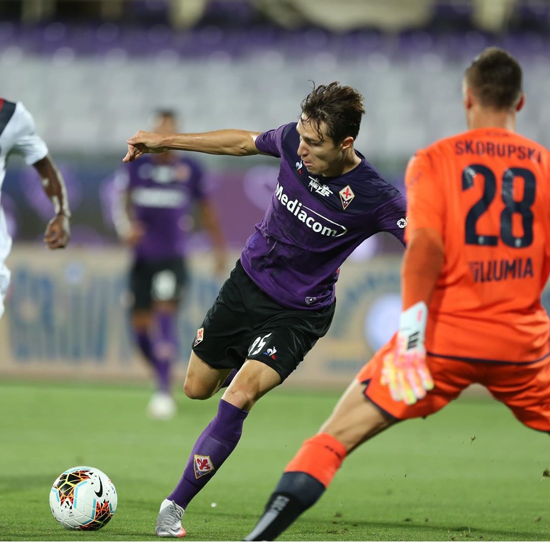 All'88' Fiorentina avanti 4-0 sul Bologna. Un super Chiesa firma la sua tripletta