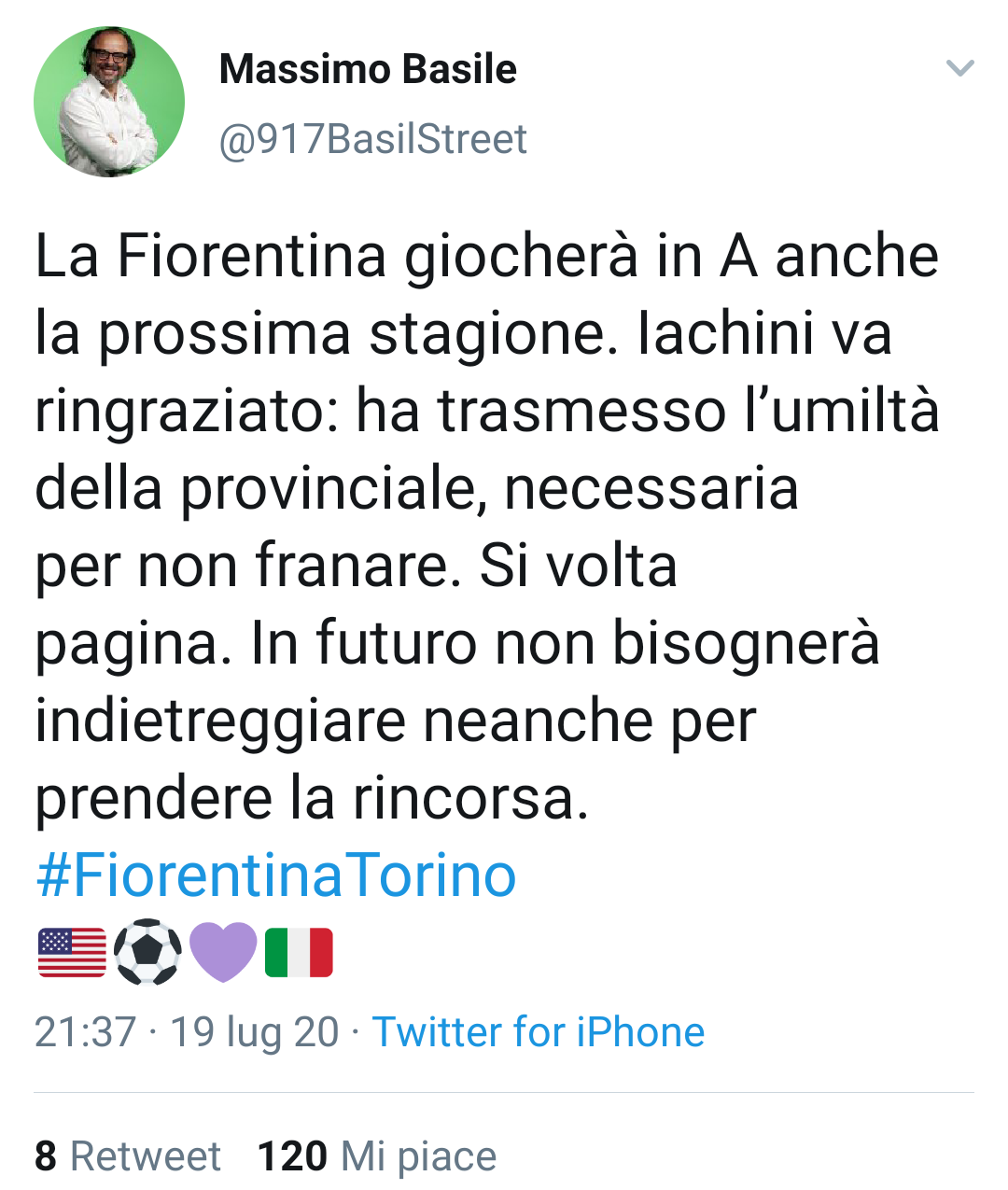 Basile: "Iachini va ringraziato ha trasmesso l'umilità della provinciale"