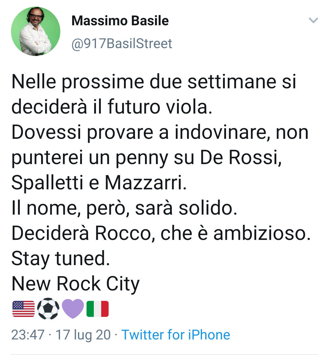 Basile: "Non punterei un penny su De Rossi, Spalletti e Mazzarri"