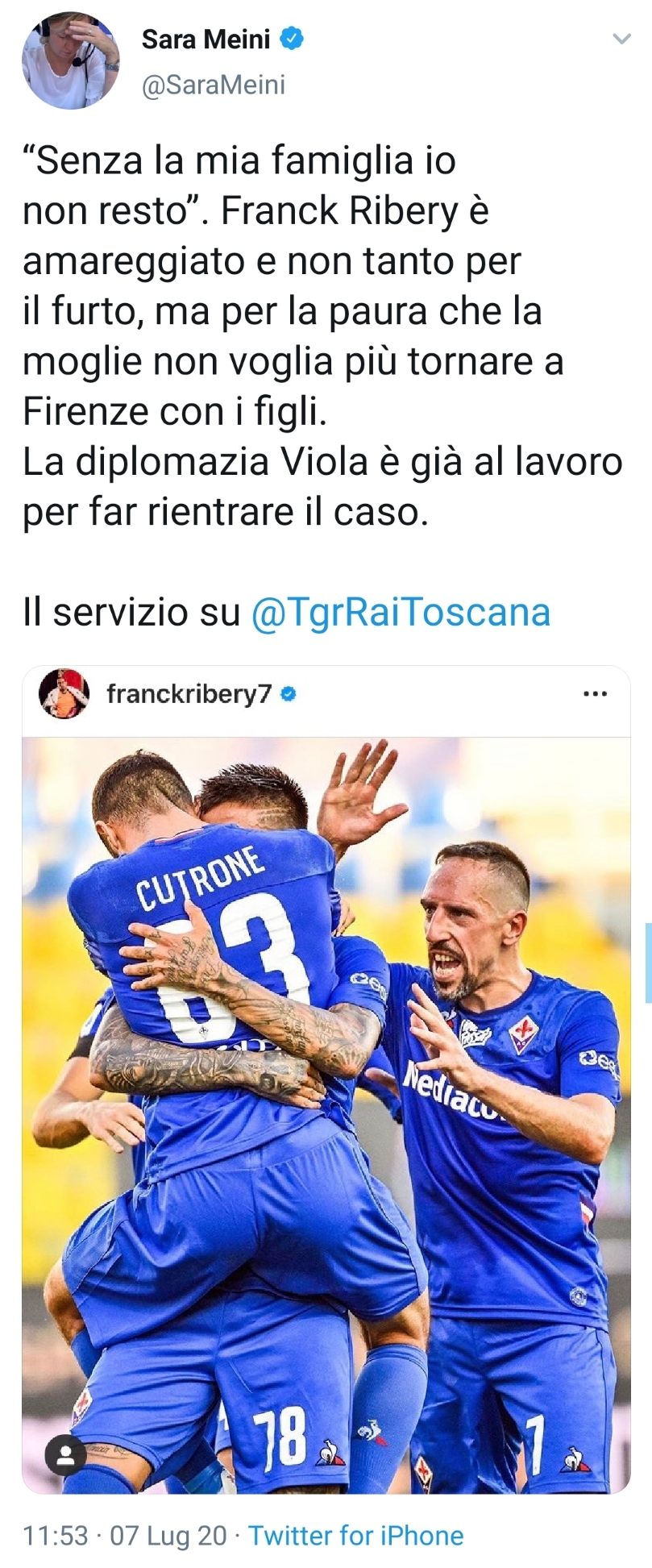 TgR, Ribery: "Senza la mia famiglia non resto a Firenze". La risposta della Fiorentina...