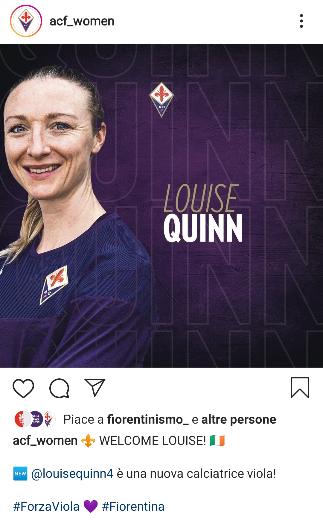 ACF Fiorentina, arriva Louise Quinn dall'Arsenal. I dettagli del contratto