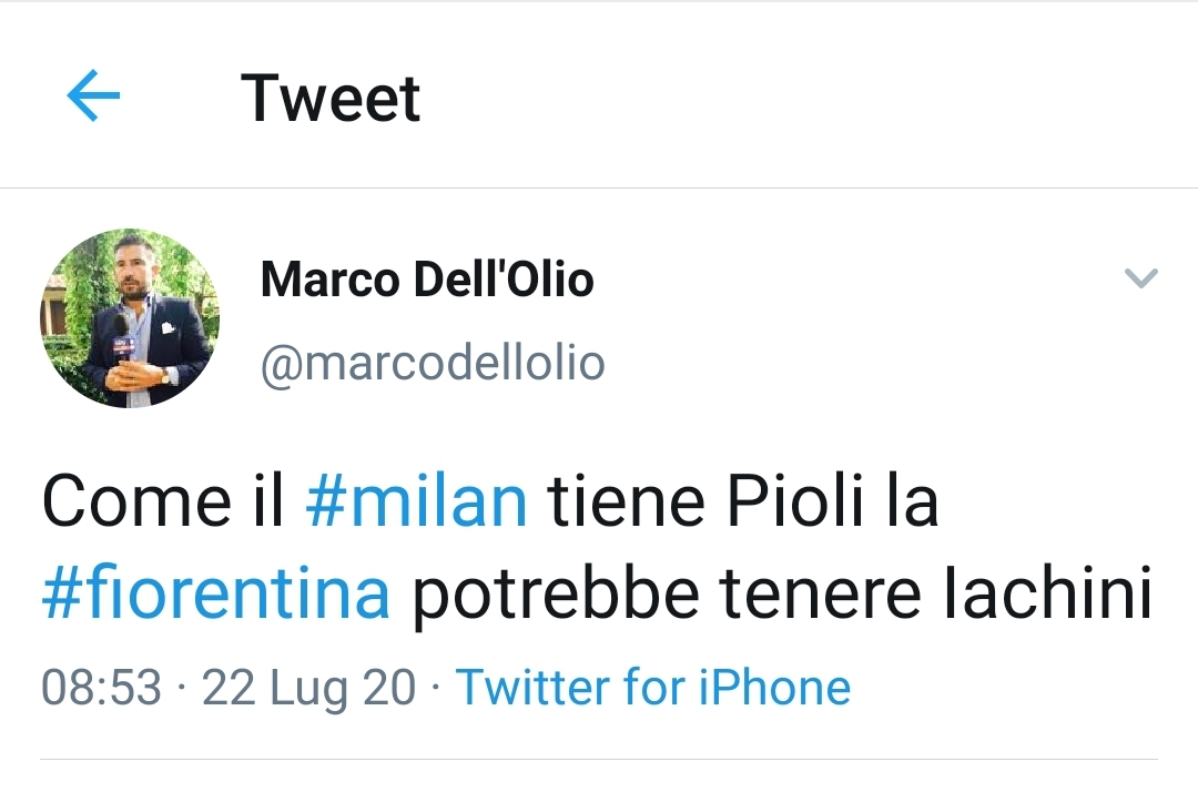 "Come il Milan ha deciso di tenere Pioli, alla Fiorentina può restare Iachini"
