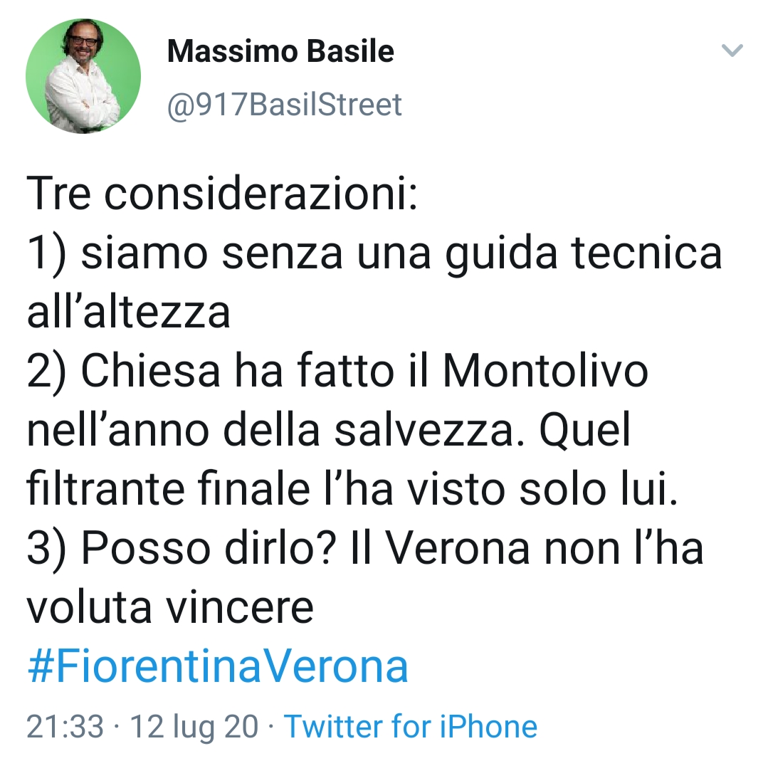 Basile: "Chiesa ha fatto il Montolivo nell'anno della salvezza"