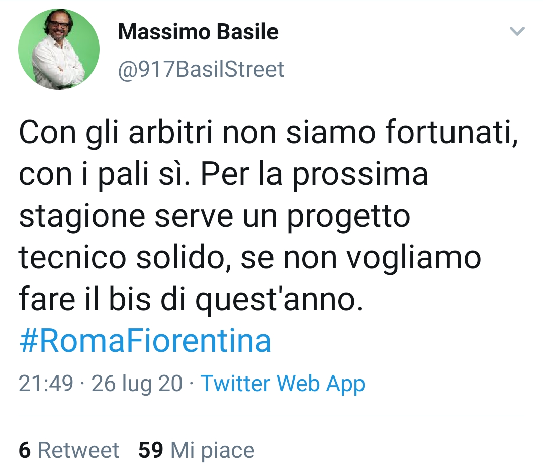 Basile ironizza: "Con gli arbitri non siamo fortunati ma con i pali sì"