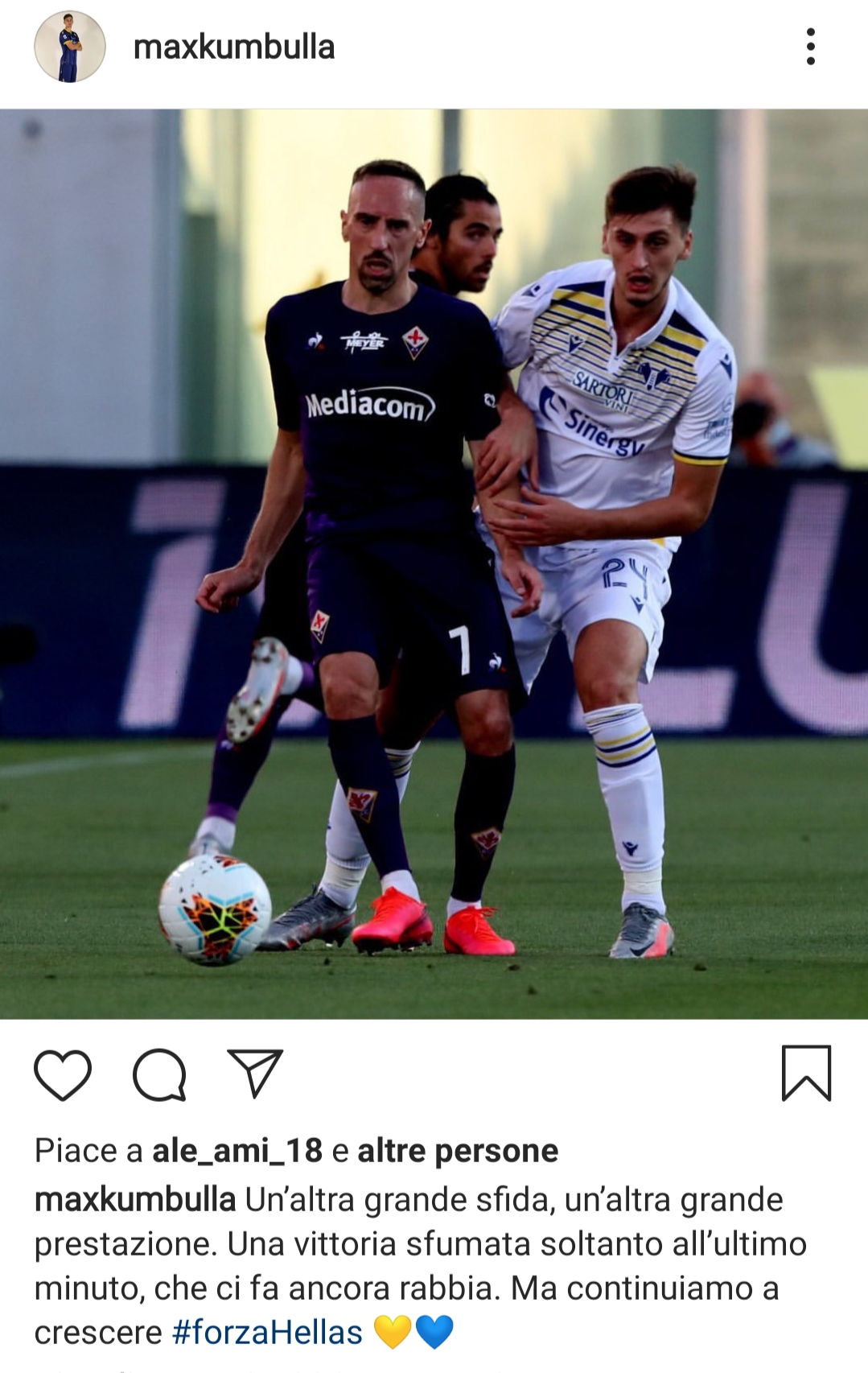 Kumbulla: "Un'altra grande sfida. Una vittoria sfumata all'ultimo minuto"