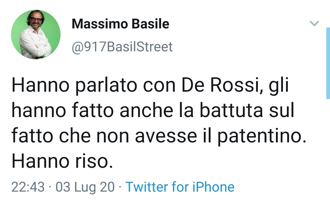 Basile: "Hanno parlato con De Rossi, gli hanno fatto la battuta sul patentino, non allenerà la Fiorentina"