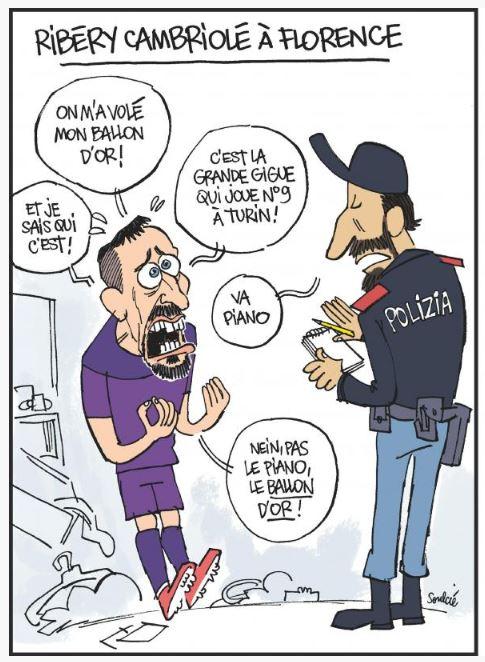 (FOTO): l'esilarante vignetta de L'Equipe su Ribery e il furto "Mi hanno rubato il Pallone d'Oro!"