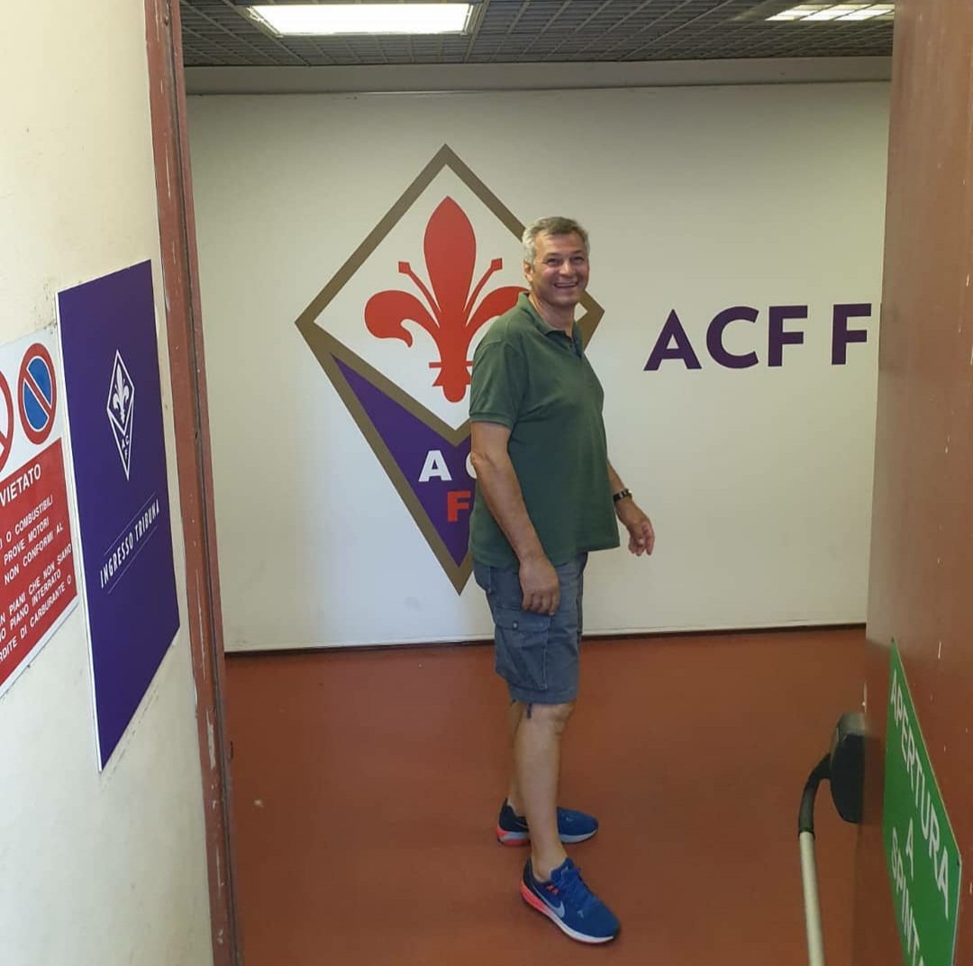 Marco Venuti nello spogliatoio viola