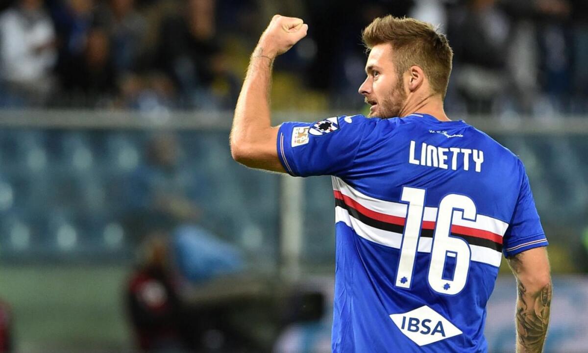 CorSport, Linetty, duello Torino-Fiorentina per il centrocampista. La Sampdoria chiede 10 milioni - Linetty esulta dopo un gol