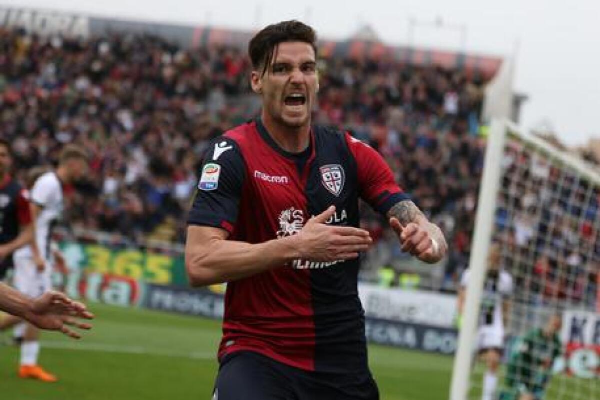 CorSport, Ceppitelli, contatti in corso tra Fiorentina e Cagliari. Occhio anche a Ken Sema - Cagliari's Luca Ceppitelli celebrates after scoring the 2-1 goal during the Italian Serie A soccer match Cagliari vs Udinese at Sardegna Arena stadium in Cagliari, Italy, 14 April 2018.   ANSA/FABIO MURRU
