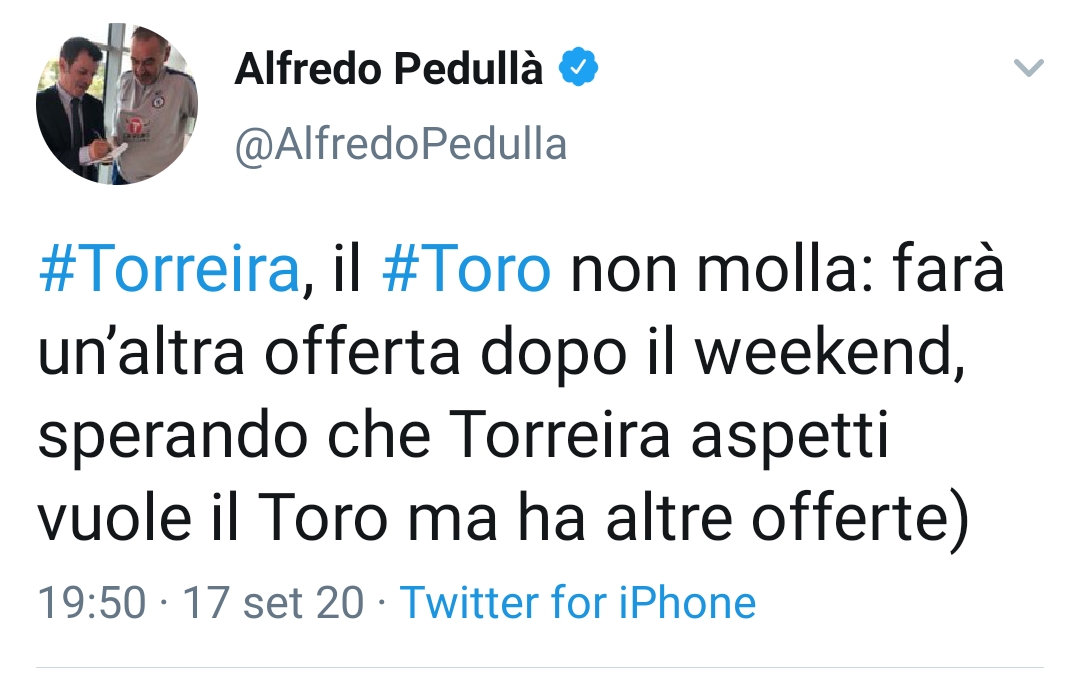 Pedullà: "Il Torino farà un'altra offerta per Torreira dopo il weekend"