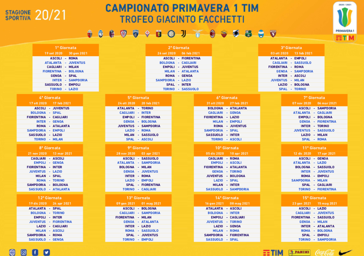 Riparte il Campionato Primavera, Fiorentina-Bologna il 19/09. Contro la Juve il 19/12. Il calendario completo