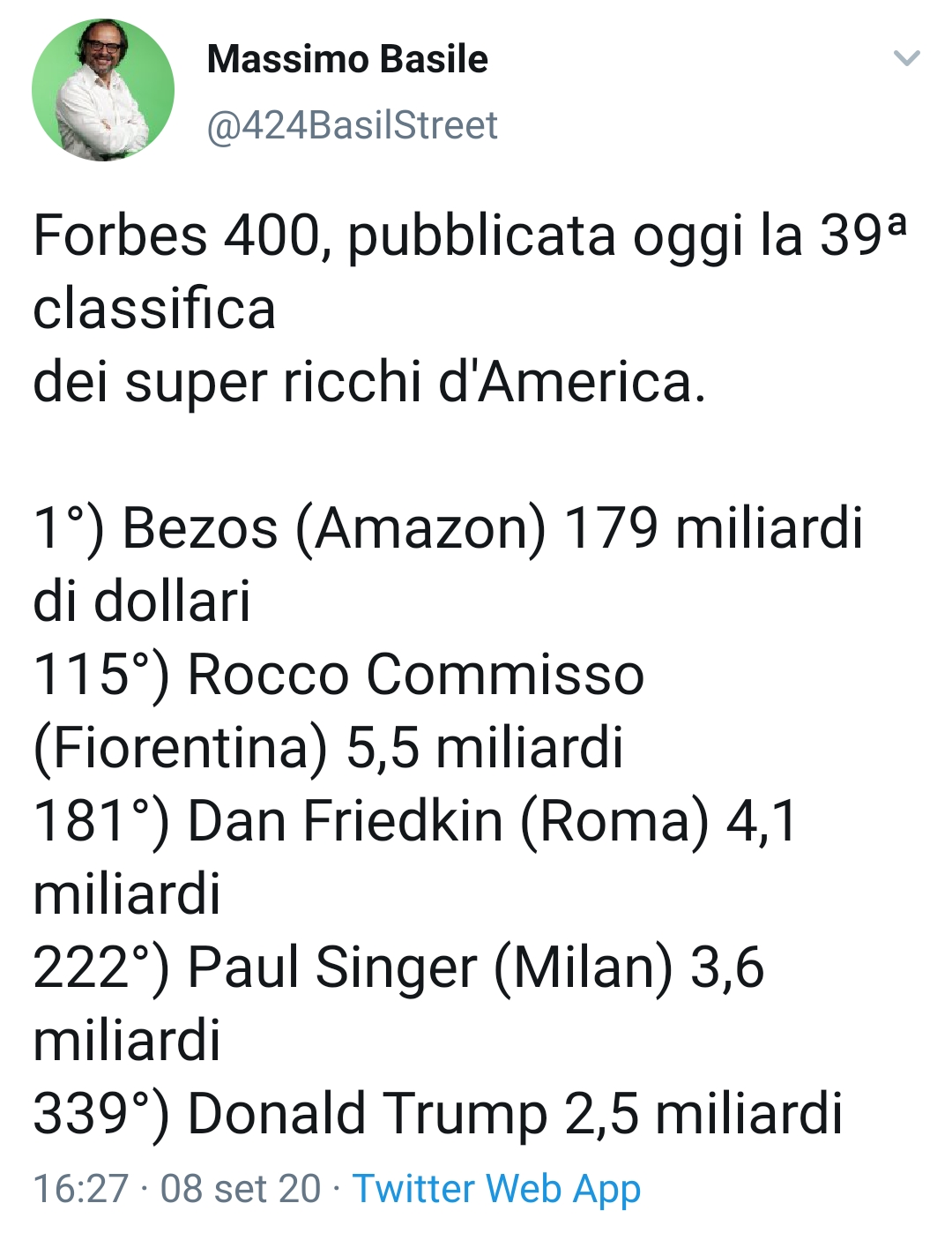 Basile, Commisso è più ricco di Friedkin della Roma e di Singer del Milan