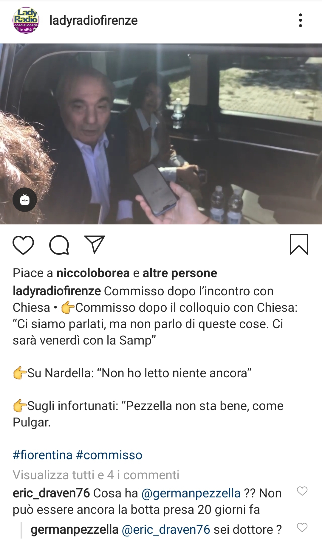 Pezzella deluso dal mancato rinnovo, sui social sbotta con un tifoso