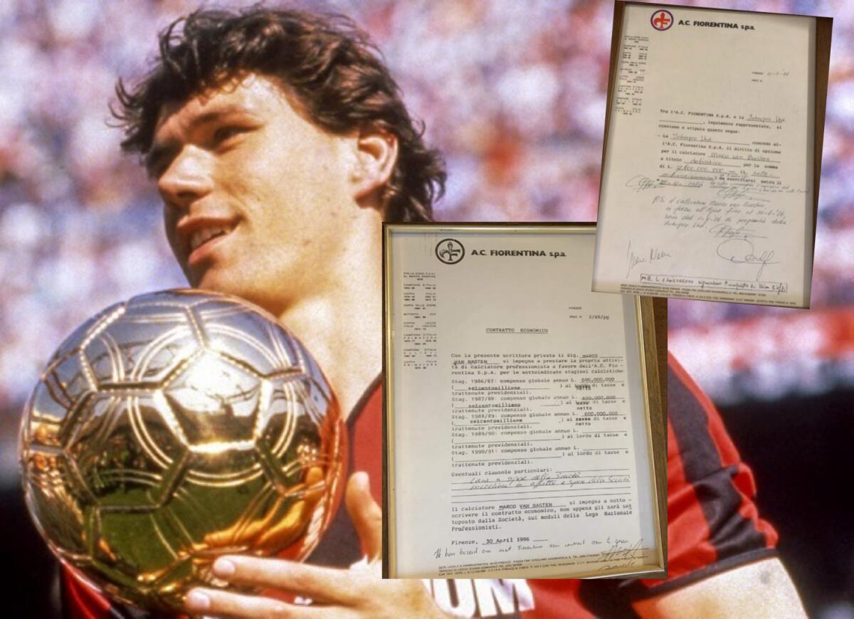 Ecco il contratto che Van Basten firmò con la Fiorentina, tutti i documenti firmati del trasferimento. Poi il Milan... - 