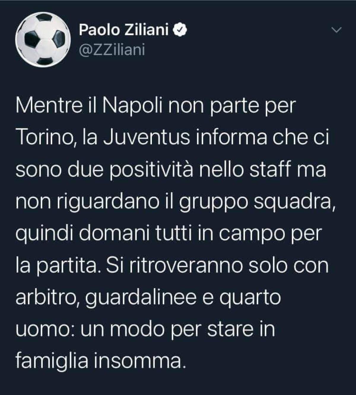 Ziliani, la Juve scende in campo solo con arbitro, guardalinee e... - 