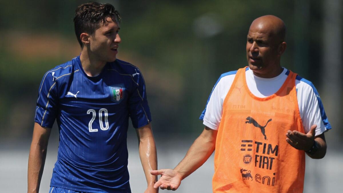 Di Biagio: "Chiesa alla Juventus? Non può sbagliare neanche 15', se tocchi 4 palloni devi fare 3 gol" - <> on June 9, 2017 in Rome, Italy.