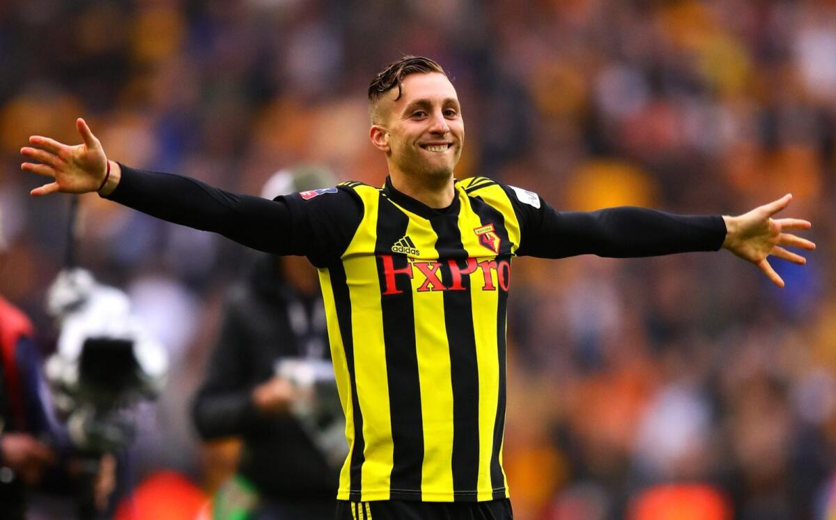 Criscitiello smentisce Di Marzio: "La Fiorentina non ha mai cercato nè chiesto Deulofeu. Va all'Udinese" - LONDON, ENGLAND - APRIL 07: Gerard Deulofeu of Watford celebrates at full-time following the FA Cup Semi Final match between Watford and Wolverhampton Wanderers at Wembley Stadium on April 07, 2019 in London, England. (Photo by Chris Brunskill/Fantas