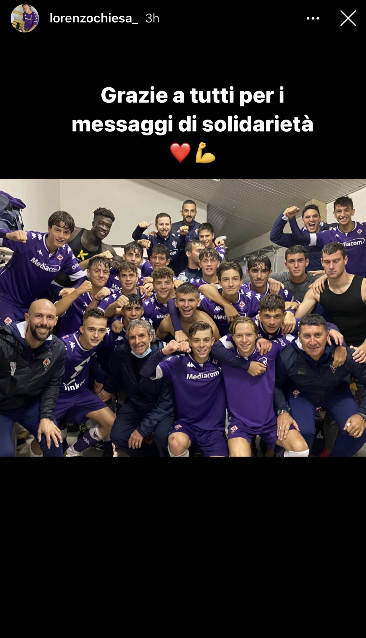 Lorenzo Chiesa ed il suo ringraziamento a tutti per i messaggi di solidarietà dopo gli insulti ricevuti