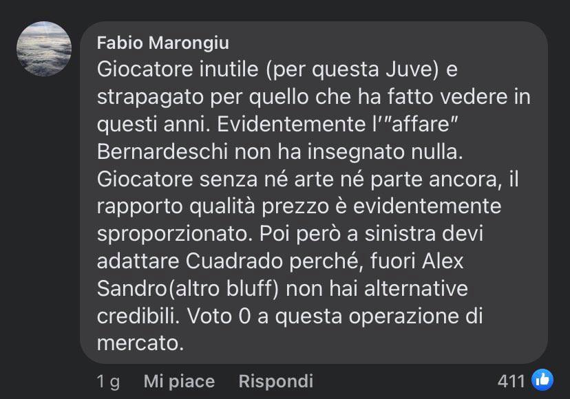 (FOTO) I tifosi della Juve sui social: "Chiesa strapagato, la lezione Berna non è servita"