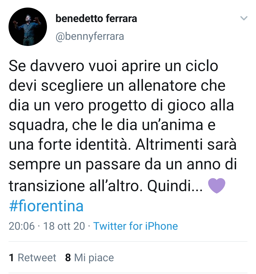 Ferrara consiglia: "Se vuoi aprire un ciclo devi scegliere un allenatore forte"