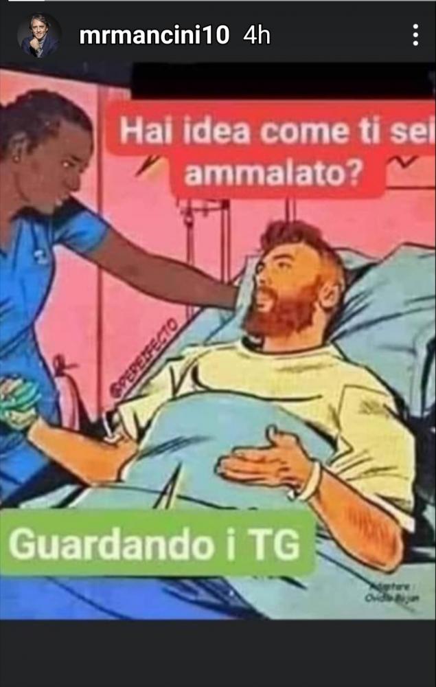 (FOTO) "Covid? Mi sono ammalato guardando il TG" Il CT dell'Italia Mancini, finisce nella bufera mediatica