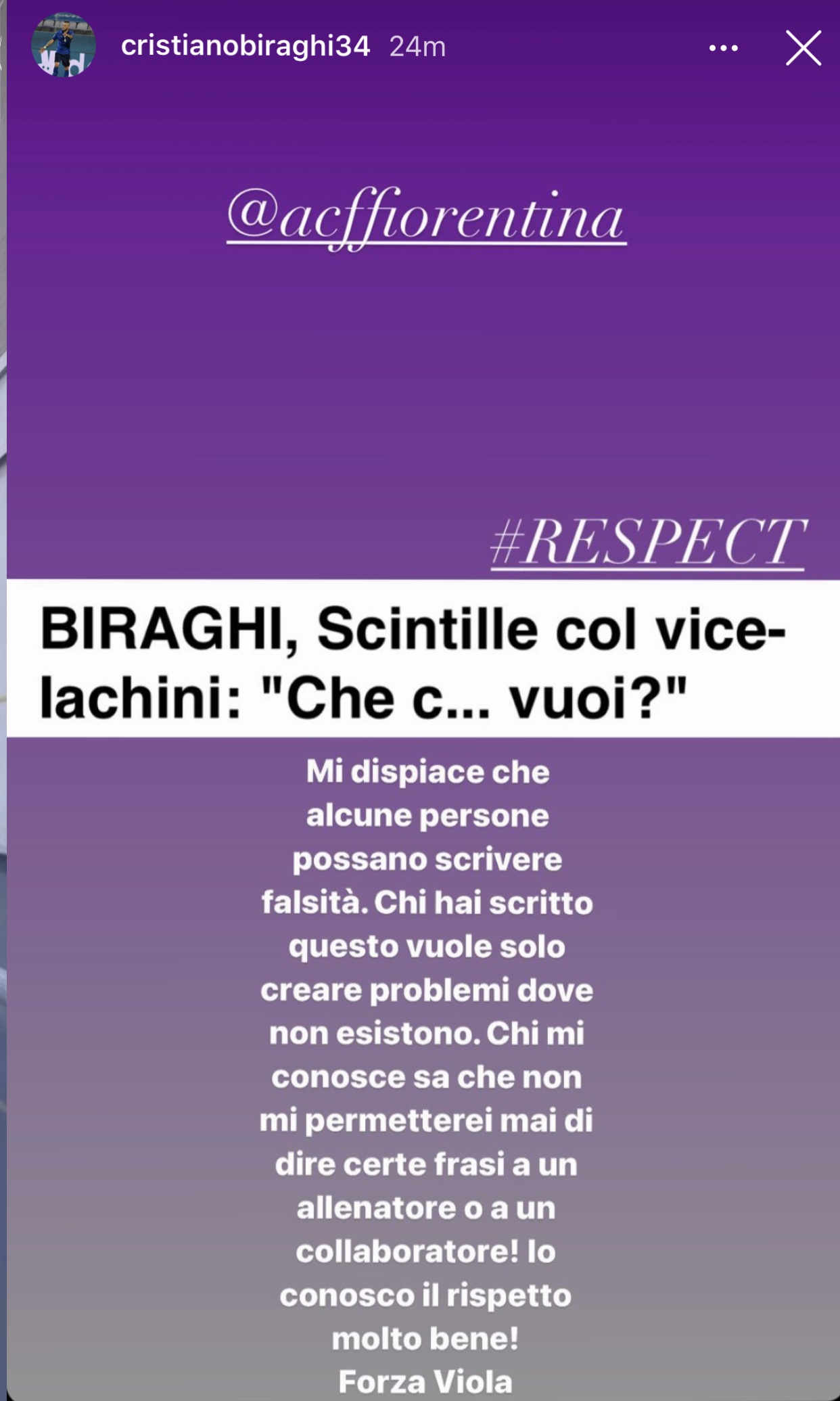 Biraghi fa chiarezza: "Scritte falsità che vogliono creare solo problemi. Non direi mai certe frasi"