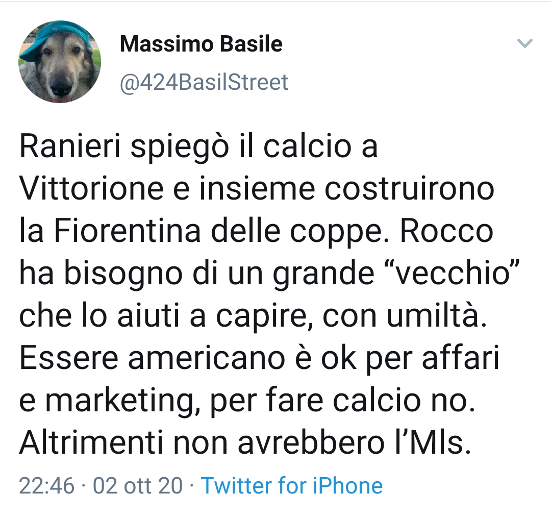 Basile: "Ranieri spiegò il calcio a Vittorio e insieme costruirono la viola"