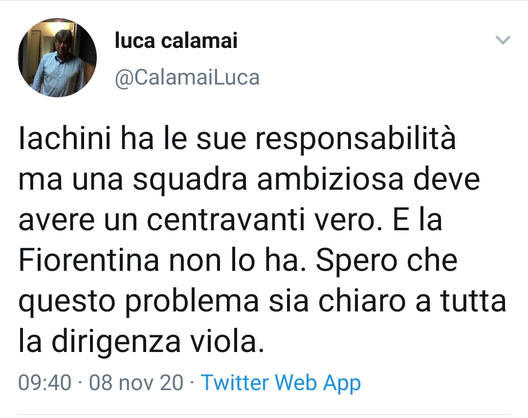 Calamai: "Iachini ha le sue responsabilità ma una squadra deve avere..."