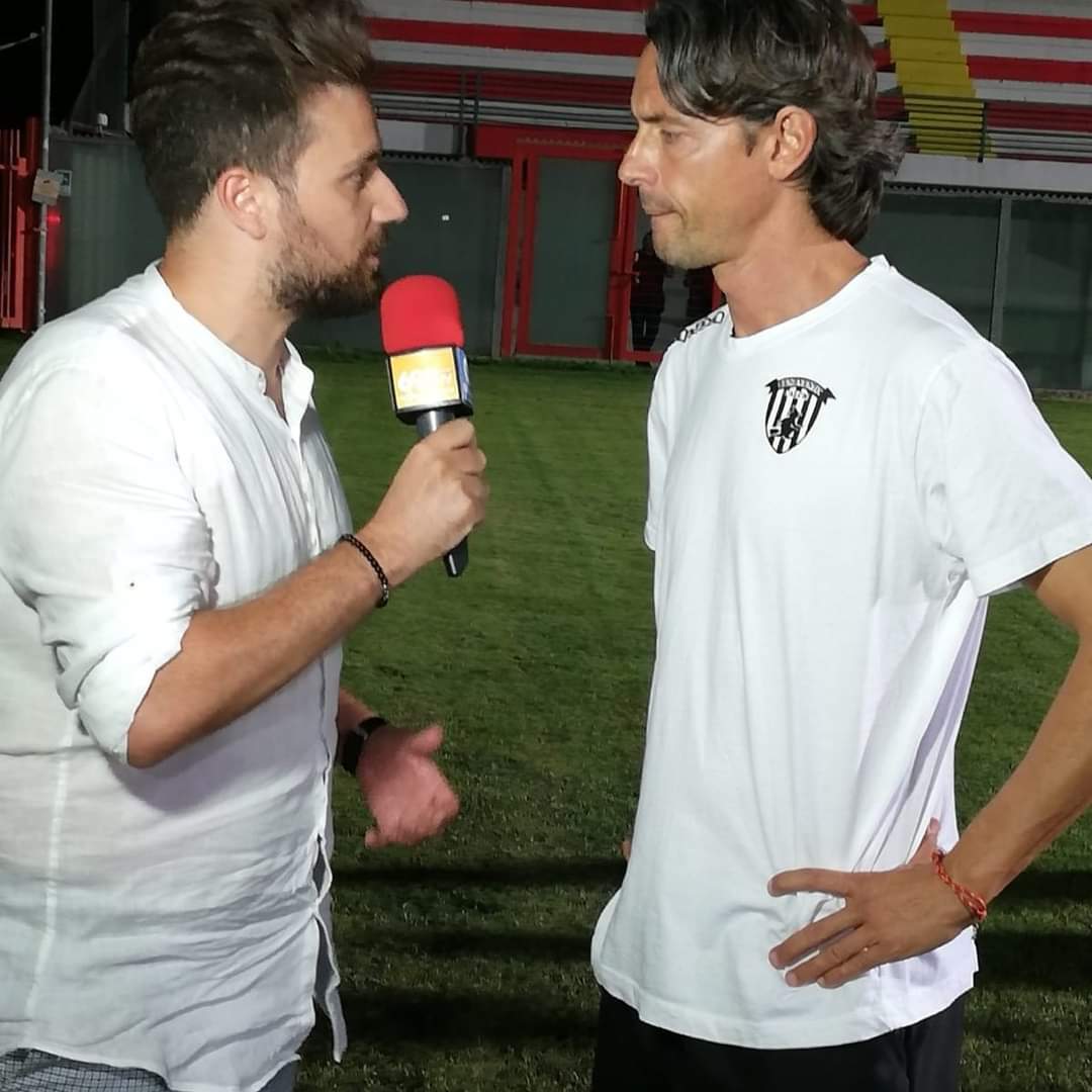 Pasquale Ciambriello col tecnico Pippo Inzaghi