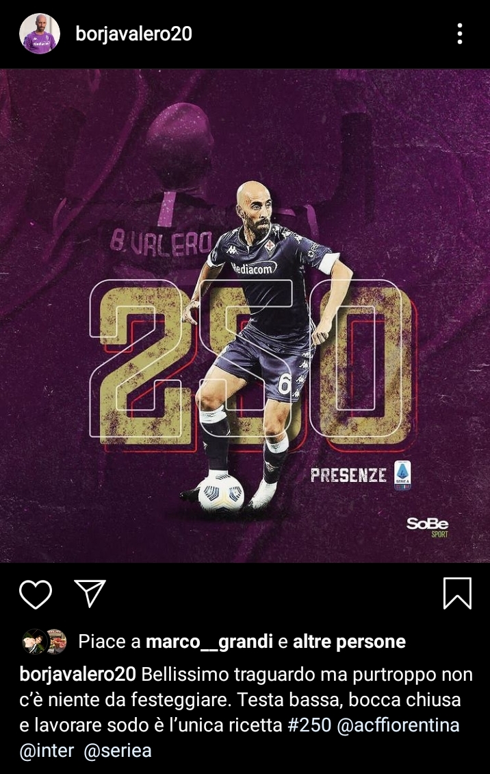 Borja Valero suona la carica "Testa bassa, bocca chiusa e lavorare sodo è l’unica ricetta"