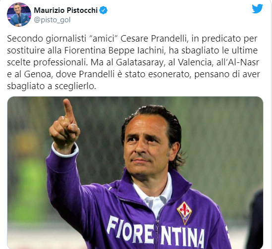 Pistocchi critico: "Dov'è stato Prandelli pensano di aver fatto un errore a sceglierlo"