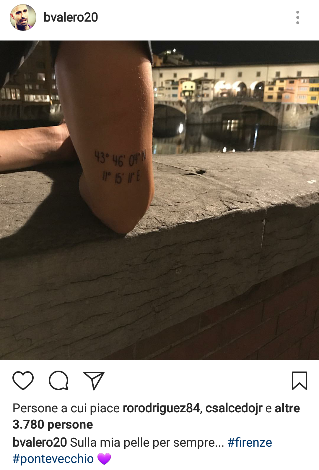 Borja Valero parla del suo tatuaggio: "È un privilegio vivere in questa città"