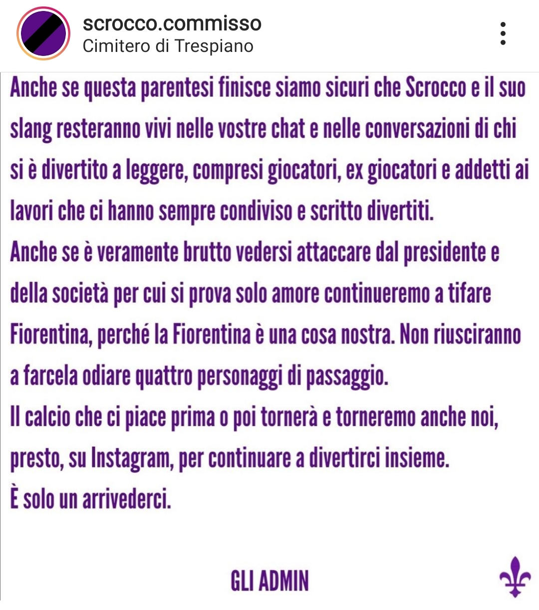 Commisso fa chiudere la pagina satirica sulla Fiorentina a suo nome