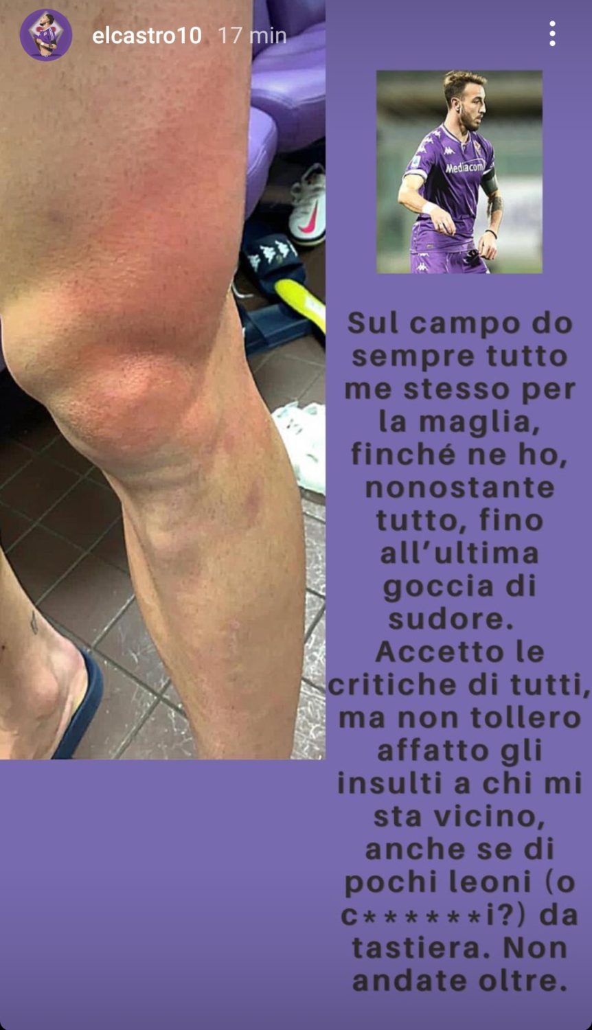 Castrovilli: "Non tollero gli insulti a chi mi sta vicino dei leoni da tastiera"